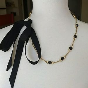 J. Crew Ribbon Tie Rhinestone Necklace